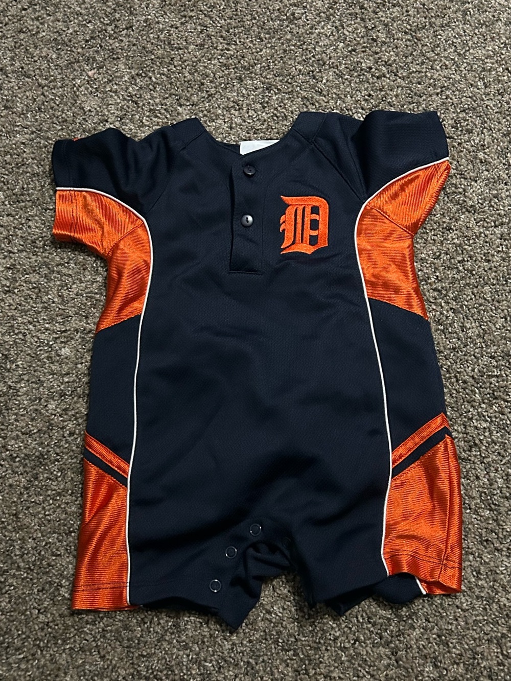 Majestic Navy and Orange Infant One-Piece Romper